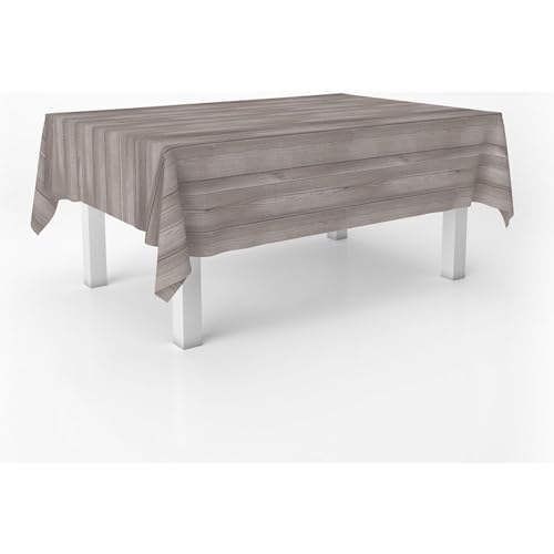 ECOMMERC3 Fleckabweisende Tischdecke für rechteckigen Tisch, Größe 200x140 cm | Schmutzabweisende Tischdecke, extra weich und wasserdicht, Wood BRAUN von ECOMMERC3