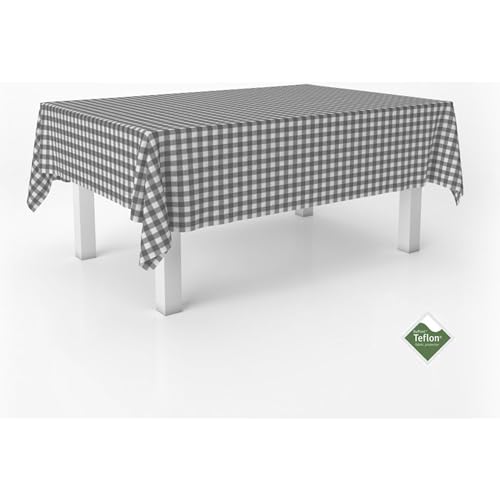 ECOMMERC3 Fleckabweisende Tischdecke für rechteckigen Tisch, Größe 220x140 cm | Schmutzabweisende Tischdecke, extra weich und wasserdicht, Dunkelgrau von ECOMMERC3