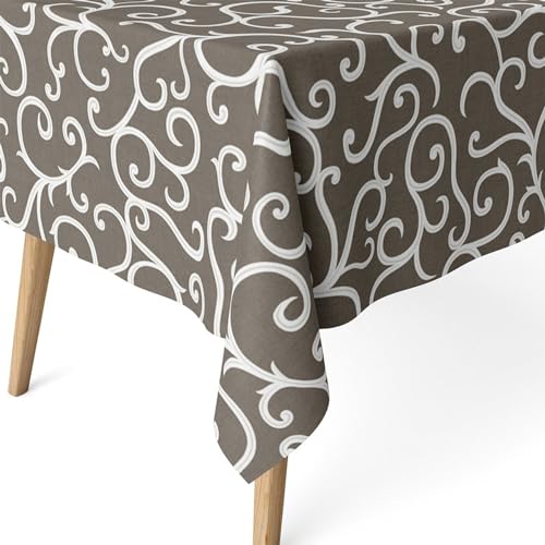 ECOMMERC3 Fleckabweisende Tischdecke für rechteckigen Tisch, Größe 250 x 140 cm, schmutzabweisende Tischdecke, extra weich und wasserdicht, Farbe Leinen, Leinfarben von ECOMMERC3