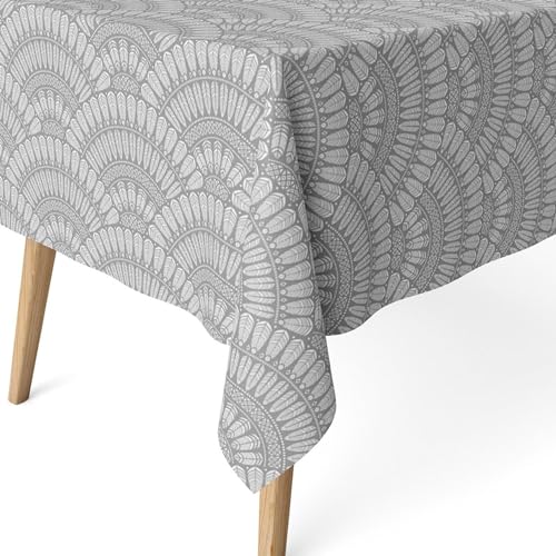 ECOMMERC3 Fleckabweisende Tischdecke für rechteckigen Tisch, Größe 250x140 cm | Schmutzabweisende Tischdecke, extra weich und wasserdicht, CIES GRIS von ECOMMERC3