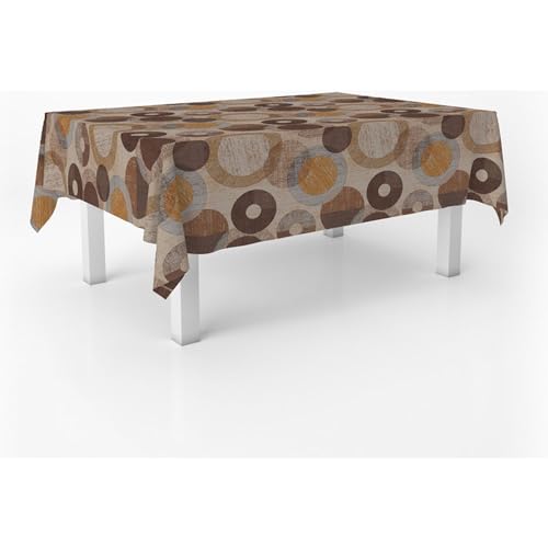 ECOMMERC3 Fleckabweisende Tischdecke für rechteckigen Tisch, Größe 260x140 cm | Schmutzabweisende Tischdecke, extra weich und wasserdicht, TAMBRE BRAUN von ECOMMERC3