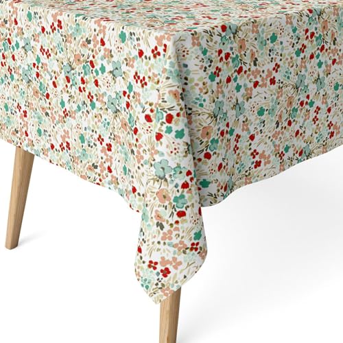 ECOMMERC3 Fleckabweisende Tischdecke für rechteckigen Tisch, Größe 300 x 140 cm, schmutzabweisende Tischdecke, extra weich und wasserdicht, Rot von ECOMMERC3