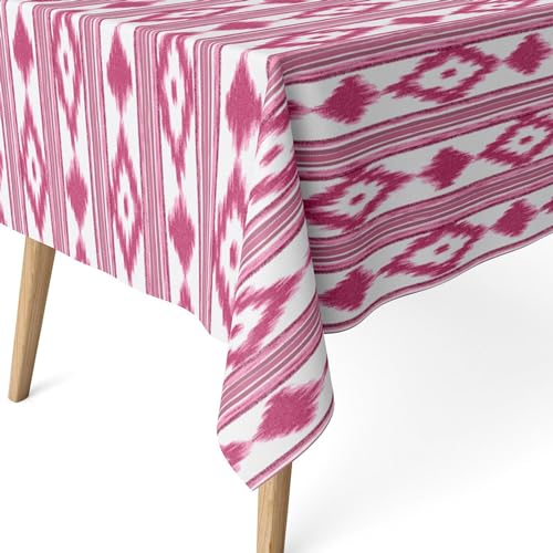 ECOMMERC3 Fleckabweisende Tischdecke für runden Tisch, Größe 140, rund, schmutzabweisend, extra weich und wasserdicht, Rosa von ECOMMERC3