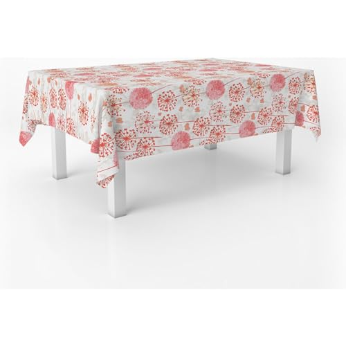 ECOMMERC3 Fleckabweisende Tischdecke für runden Tisch, Größe 140, rund | Schmutzabweisende Tischdecke, extra weich und wasserdicht, Freda ROT von ECOMMERC3