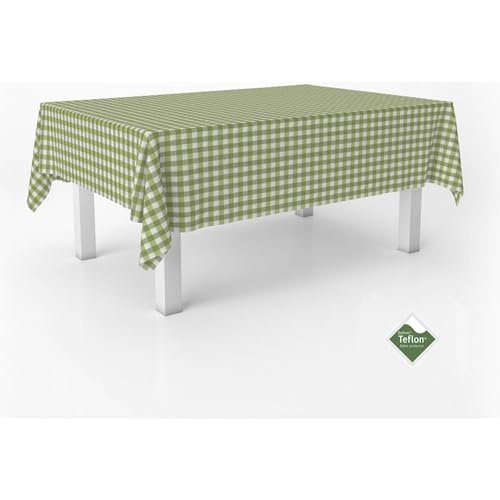 ECOMMERC3 Fleckabweisende Tischdecke für runden Tisch, Größe 140, rund | Schmutzabweisende Tischdecke, extra weich und wasserdicht, Pistazie von ECOMMERC3
