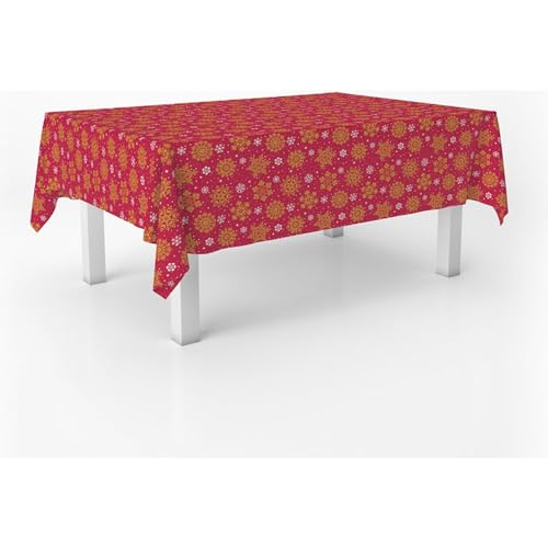 ECOMMERC3 | Rechteckige Wachstuch-Tischdecke, Größe 100x140 cm - Stil, Haltbarkeit und einfache Pflege für Ihren Tisch - Schmutzabweisende und wasserdichte Wachstuch-Tischdecke Christmas von ECOMMERC3