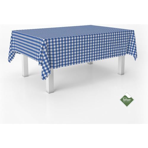 ECOMMERC3 Vichy Tischdecke, schmutzabweisend, rechteckig, Größe 180 x 140 cm, Vichy-Tischdecke, extra weich und wasserdicht, Königsblau von ECOMMERC3