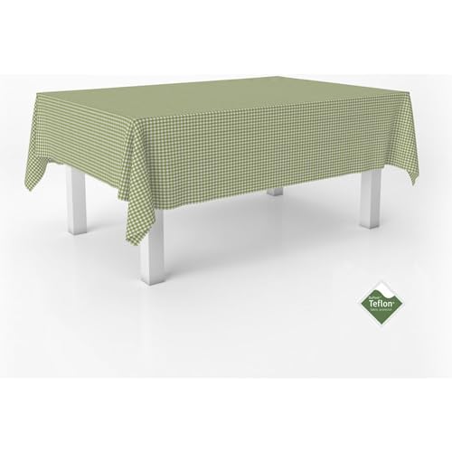 ECOMMERC3 Vichy Tischdecke, schmutzabweisend, rechteckig, Größe 180 x 140 cm, Vichy-Tischdecke, extra weich und wasserdicht, Pistazienfarben, Pistazie von ECOMMERC3