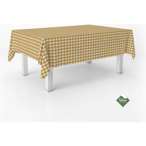 ECOMMERC3 Vichy Tischdecke, schmutzabweisend, rechteckig, Größe 300 x 140 cm, Vichy-Tischdecke, extra weich und wasserdicht, goldfarben, Gold ECOMMERC3 Vichy Tischdecke, schmutzabweisend, rechteckig, Größe 300 x 140 cm, Vichy-Tischdecke, extra weich und wasserdicht, goldfarben, Gold von ECOMMERC3