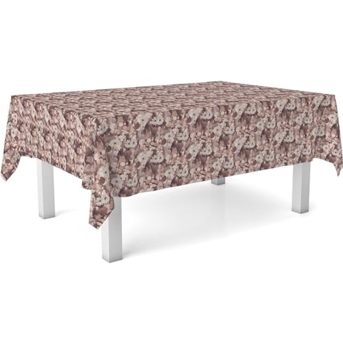 ECOMMERC3 Wachstuch, rechteckig, Größe 100 x 140 cm, Stil, Haltbarkeit und einfache Reinigung für Ihren Tisch – fleckenabweisende und wasserdichte Wachstuch-Tischdecke, Braun von ECOMMERC3