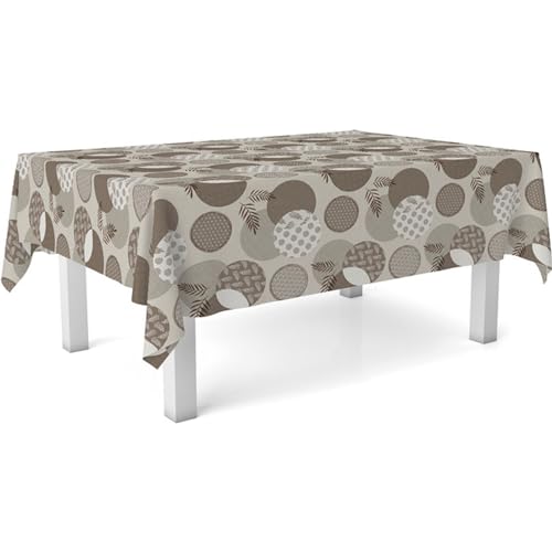 ECOMMERC3 Wachstuch, rechteckig, Größe 100 x 140 cm, Stil, Haltbarkeit und einfache Reinigung für Ihren Tisch – fleckenabweisende und wasserdichte Wachstuch-Tischdecke, Braun von ECOMMERC3
