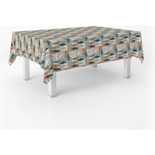 ECOMMERC3 Wachstuch, rechteckig, Größe 100 x 140 cm, Stil, Haltbarkeit und einfache Reinigung für Ihren Tisch – fleckenabweisende und wasserdichte Wachstuch-Tischdecke, Grau von ECOMMERC3