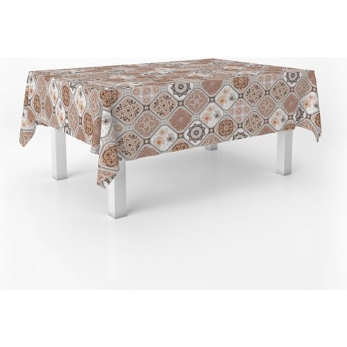 ECOMMERC3 Wachstuch, rechteckig, Größe 100 x 140 cm, Stil, Haltbarkeit und einfache Reinigung für Ihren Tisch – fleckenabweisende und wasserdichte Wachstuch-Tischdecke, Jucar Grau von ECOMMERC3