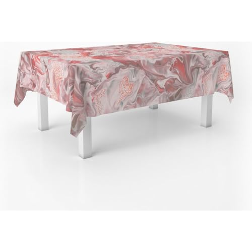 ECOMMERC3 Wachstuch, rechteckig, Größe 140 x 140 cm, Stil, Haltbarkeit und einfache Reinigung für Ihren Tisch – Wachstuch-Tischdecke, schmutzabweisend und wasserdicht, Rot von ECOMMERC3
