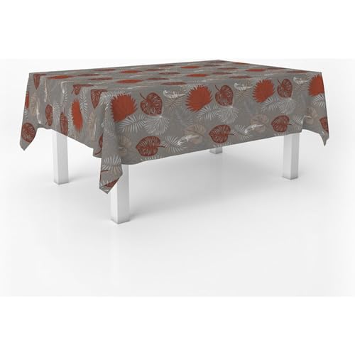 ECOMMERC3 Wachstuch, rechteckig, Größe 180 x 140 cm, Stil, Haltbarkeit und einfache Reinigung für Ihren Tisch – fleckenabweisende und wasserdichte Wachstuch-Tischdecke, Grau von ECOMMERC3