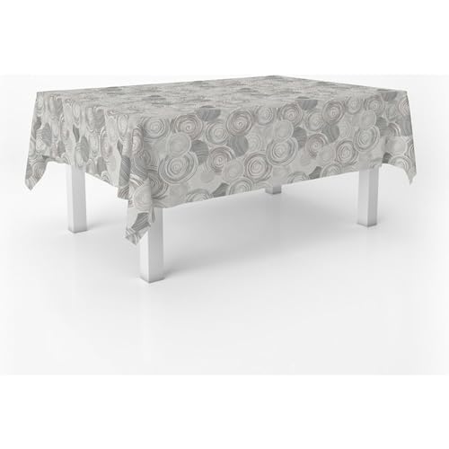 ECOMMERC3 Wachstuch, rechteckig, Größe 200 x 140 cm, Stil, Haltbarkeit und einfache Reinigung für Ihren Tisch – Wachstuch-Tischdecke, schmutzabweisend und wasserdicht, Grau von ECOMMERC3