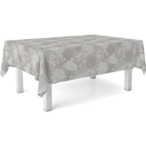 ECOMMERC3 Wachstuch, rechteckig, Größe 250 x 140 cm, Stil, Haltbarkeit und einfache Reinigung für Ihren Tisch – fleckenabweisende und wasserdichte Wachstuch-Tischdecke, Grau von ECOMMERC3
