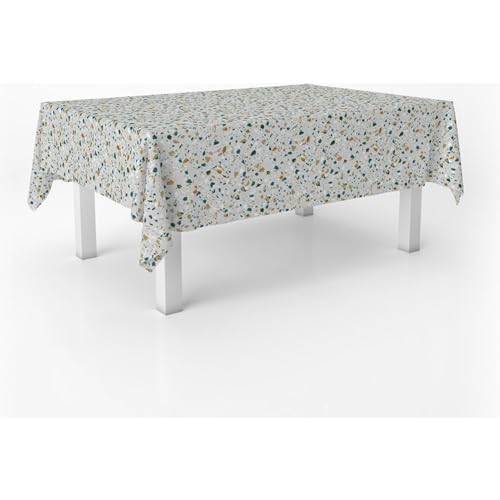 ECOMMERC3 Wachstuch, rechteckig, Größe 300 x 140 cm, Stil, Haltbarkeit und einfache Reinigung für Ihren Tisch – fleckenabweisende und wasserdichte Wachstuch-Tischdecke, Grau von ECOMMERC3