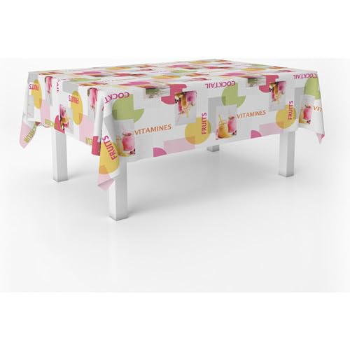 ECOMMERC3 Wachstuch, rechteckig, Größe 300 x 140 cm, Stil, Haltbarkeit und einfache Reinigung für Ihren Tisch – fleckenabweisende und wasserdichte Wachstuch-Tischdecke von ECOMMERC3