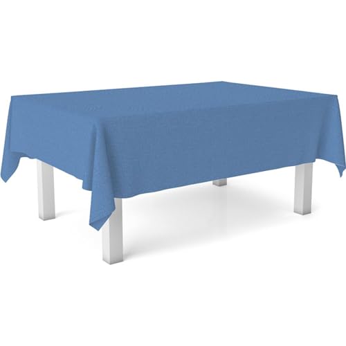 ECOMMERC3 Fleckabweisende Tischdecke für rechteckigen Tisch, Größe 140x140 cm | Schmutzabweisende Tischdecke, extra weich und wasserdicht, BLAU von ECOMMERC3