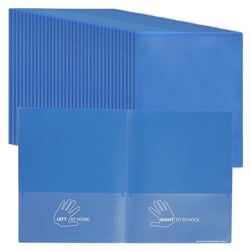 ECR4Kids MessageStor 2-Pocket Eltern-Lehrer Klassenzimmer-Verbindungsmappe aus flexiblem Kunststoff mit Taschen, Briefgröße, 36-teiliges Set blau von ECR4KIDS