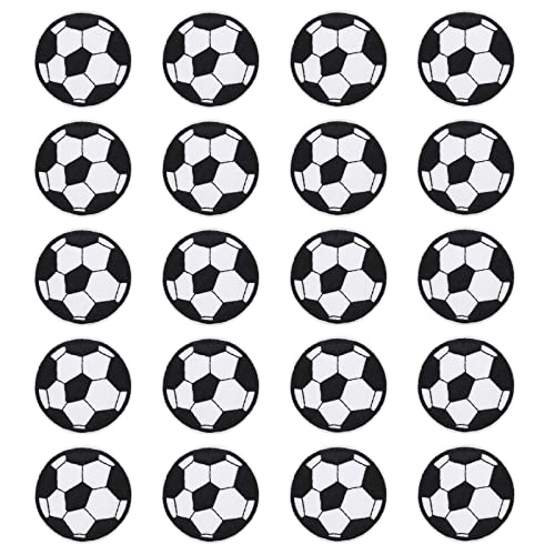 ECSiNG 20 Stück Stickerei Patches Fußballmuster Aufnäher Applikationen Nähen Aufbügeln für Kleidung Hüte Rucksäcke Jeans Reparatur DIY Dekoration Zubehör von ECSiNG