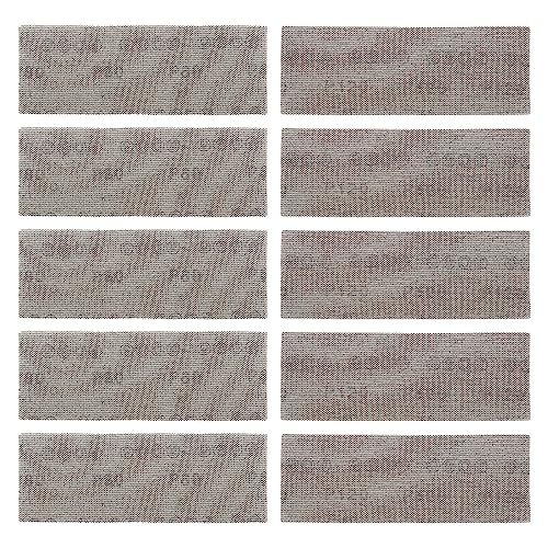 ECSiNG 10 x Netz-Schleifblätter, 70 x 198 mm, Klett-Schleifpads, Körnung 80/120, staubfrei, Schleifpapier für Schwingschleifer, Handschleifblock von ECSiNG