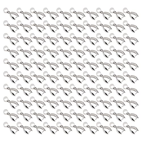 ECSiNG 100 Stück Anhänger Verschluss Pinch Anhänger Bail Connector Pinch Verschluss Kupfer 16 mm x 6,8 mm für Halskette DIY Schmuck Handwerk Herstellung handgemachte Perlenbeschläge Anstecker Zubehör von ECSiNG