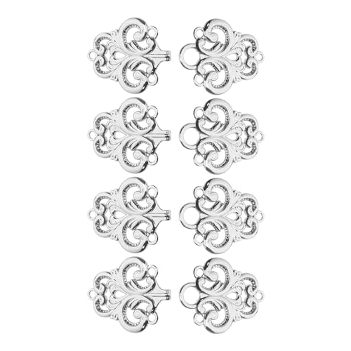 ECSiNG 4 Paar Vintage Umhangverschlüsse Verschlüsse Haken Ösen Aufnähen Cardigan-Clip für historisches Kostüm Haken Pullover Schal Achselzucken, Silber ECSiNG 4 Paar Vintage Umhangverschlüsse Verschlüsse Haken Ösen Aufnähen Cardigan-Clip für historisches Kostüm Haken Pullover Schal Achselzucken, Silber von ECSiNG