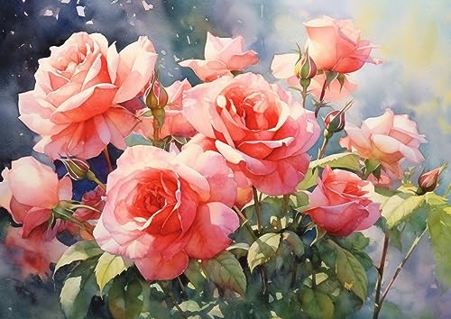 ECUCU 5D Diamant Painting Kit, Blühende Pflanzenblumen Rosa Rosen,J Diamond Painting Bilder, DIY Diamant Malerei Kinder Erwachsene Diamant Painting Bilder für Wanddekoration zu Hause ECUCU 5D Diamant Painting Kit, Blühende Pflanzenblumen Rosa Rosen,J Diamond Painting Bilder, DIY Diamant Malerei Kinder Erwachsene Diamant Painting Bilder für Wanddekoration zu Hause von ECUCU