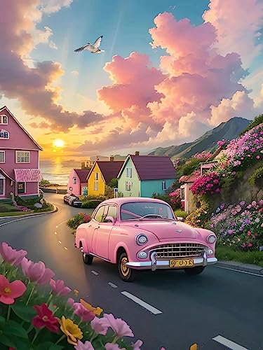 ECUCU Diamant Malerei Kits, Küstenstadtlandschaft und Autos,E 5D Diamond Painting nach Zahlen, Diamant Malerei Bilder Arts Craft Set mit Zubehör für Haus, Wand und Eingang Dekoration ECUCU Diamant Malerei Kits, Küstenstadtlandschaft und Autos,E 5D Diamond Painting nach Zahlen, Diamant Malerei Bilder Arts Craft Set mit Zubehör für Haus, Wand und Eingang Dekoration von ECUCU
