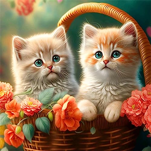 ECUCU Diamond Painting, Niedlicher Katzen- und Blumenkorb DIY 5d Diamant Painting Bilder, Diamant malerei Kits Malen nach Zahlen wohnzimmer bilder für die Inneneinrichtung ECUCU Diamond Painting, Niedlicher Katzen- und Blumenkorb DIY 5d Diamant Painting Bilder, Diamant malerei Kits Malen nach Zahlen wohnzimmer bilder für die Inneneinrichtung von ECUCU