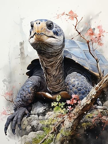 ECUCU Diamond Painting Kinder Set, Große Schildkröte, Die Auf Felsen Liegt für Kinder Mädchen, Erwachsene, Diamant Bilder Arts Craft für Home Wand Decor von ECUCU