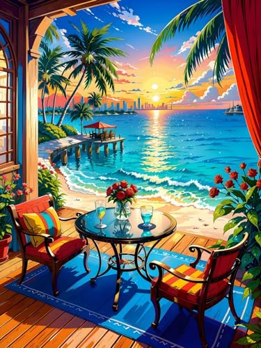ECUCU Kreuzstich Stickpackungen Vorgedruckt Set Erwachsene, Sonnenuntergang am Meer, Q, Vorgedruckt Kreuzstich Stickpackung Sticken Set für Erwachsene Anfänger Cross Stitch ECUCU Kreuzstich Stickpackungen Vorgedruckt Set Erwachsene, Sonnenuntergang am Meer, Q, Vorgedruckt Kreuzstich Stickpackung Sticken Set für Erwachsene Anfänger Cross Stitch von ECUCU