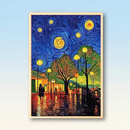 ECUCU Vorgedruckt Stickbild Stickvorlage Cross Stitch Van-Gogh-Serie Ölgemälde-Kreuzstich-Stickset, 30 x 40 cm für Anfänger Home Decor von ECUCU