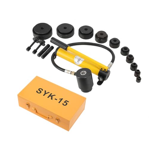 ECUTEE 15T Hydraulische Lochstanzer Set Knockout Lochtreiber Kit Blechlocher Locheisen Hydraulik Werkzeuge, 10 Stanzformen 16, 20, 26.2, 32.6,39,51,63,76,89,101mm Zylinder Lochstanze Hydraulikpumpe ECUTEE 15T Hydraulische Lochstanzer Set Knockout Lochtreiber Kit Blechlocher Locheisen Hydraulik Werkzeuge, 10 Stanzformen 16, 20, 26.2, 32.6,39,51,63,76,89,101mm Zylinder Lochstanze Hydraulikpumpe von ECUTEE