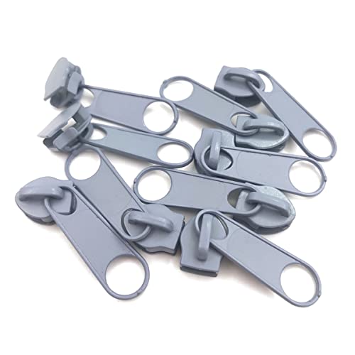 ECYC Ltd 50 Stück #5 Reißverschlussschieber für Nylon-Spulen-Reißverschluss-Reparatur, Metall-Reißverschlussschieber, Ersatzschieber, Reißverschluss-Kopf zum Nähen, Schneidern, Basteln, Kleidung von ECYC Ltd