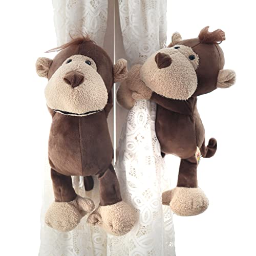 ED-Lumos 2Pcs Affen Vorhänge Tiebacks Tiere gefüllt Cartoon Vorhang Ringe mit elastischen Knopf für Kinder Schlafzimmer Dekoration ED-Lumos 2Pcs Affen Vorhänge Tiebacks Tiere gefüllt Cartoon Vorhang Ringe mit elastischen Knopf für Kinder Schlafzimmer Dekoration von ED-Lumos