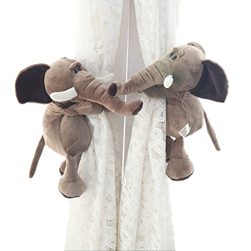 ED-Lumos 2Pcs Elefant Vorhänge Raffhalter Tiere ausgestopft Cartoon Vorhang Ringe mit elastischen Knopf für Kinder Schlafzimmer Dekoration ED-Lumos 2Pcs Elefant Vorhänge Raffhalter Tiere ausgestopft Cartoon Vorhang Ringe mit elastischen Knopf für Kinder Schlafzimmer Dekoration von ED-Lumos