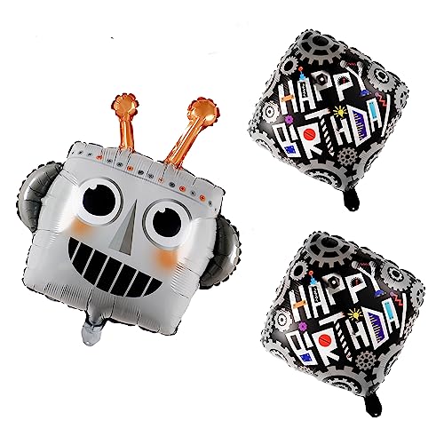 ED-Lumos 3Pcs Helium Luftballon Riesiger Graue Roboter Wiederverwendbare für Kinder Geburtstag Party Sommer Strand Dekoration Geschenk von ED-Lumos