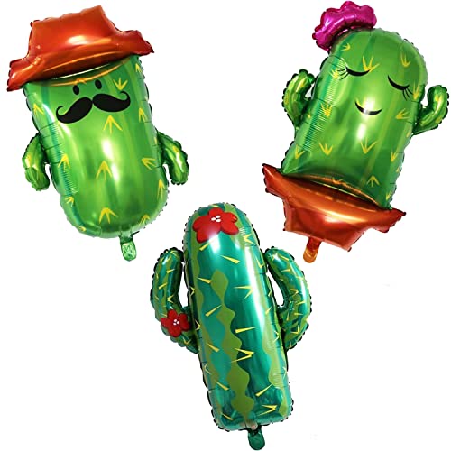 ED-Lumos 3Pcs Riese Grüner Kaktus Helium Luftballons für Kindergeburtstag Party Dekoration Geschenk von ED-Lumos