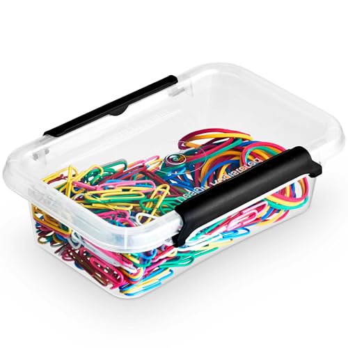 EDANTI Aufbewahrungsbox Mit Deckel Clips Organizer Badezimmer Küche Büro Schubladenbox Frischhaltedosen Sortierbox Medikamenten Aufbewahrung Sortimentskasten Plastikbox Klein Transparent (0,35l) von EDANTI