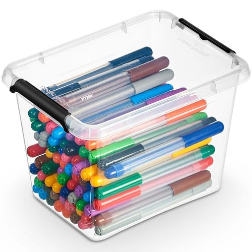 EDANTI Aufbewahrungsbox Mit Deckel Clips Organizer Badezimmer Küche Büro Schubladenbox Frischhaltedosen Sortierbox Medikamenten Aufbewahrung Sortimentskasten Plastikbox Klein Transparent (2,5l) von EDANTI