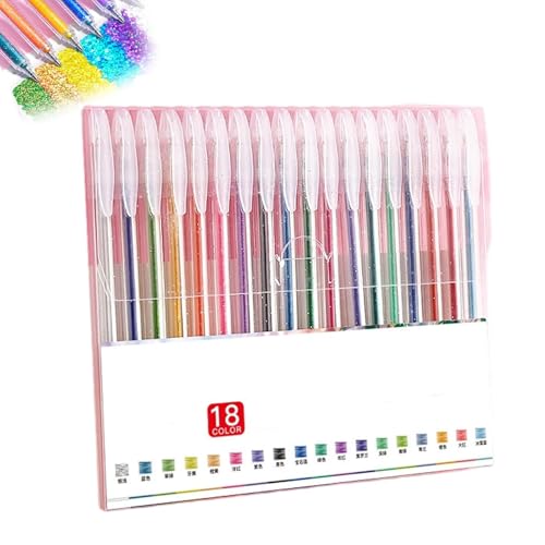 Implementarch-Stifte, Implementarch-Glitzer-Gelstifte-Set, Glitzer-Gelstifte-Sets for Malbücher for Erwachsene, Gelmarker-Set, Farbstifte for DIY-Projekte und Kunst(18colors+Refill) von EDAT