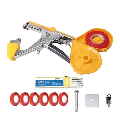 EDEDE Bindezange für Pflanzen, Zweig 6 10000 Stück Trauben Himbeeren Maschinenbänder Binden Pflanzen Hand mit Klammern Tomaten for Werkzeugrollen Kel(Grey Set) von EDEDE