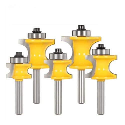EDEDE Drehmeißel Set, 1 Stück Kugellager-Halbrundschneider, 5 Stück 1/4-Griff-Holzfräser, fünf Kugel-Holzstäbchen, Trimmen und Gravieren(YS025-H) von EDEDE