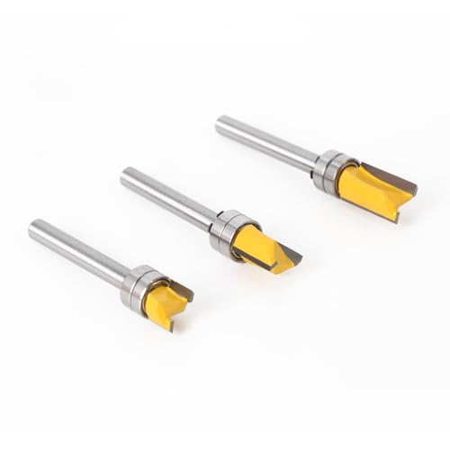 EDEDE Drehmeißel Set, 1PC Holzbearbeitung Lager Trimmer 6mm Griff Legierung Gerade Kante Fräser Computer Gravur Maschine Stoßen Werkzeug(Large Style 6) von EDEDE