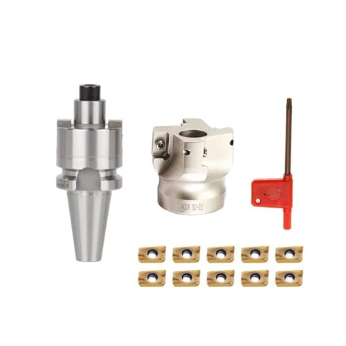 EDEDE Drehmeißel Set, Fräserstange MTB3-FMB22-M12 + 400R-50-22-4T Fräserscheibe + 10 Stück APMT1604 Fräser(BT30-FMB22+50-22-4T+10) von EDEDE