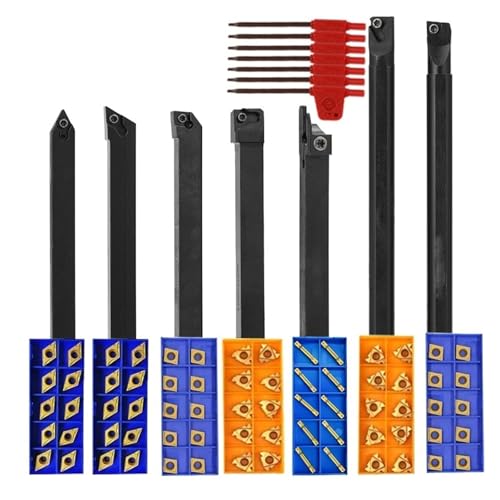 EDEDE Drehmeißel Set, Fräswerkzeughalter mit hoher Härte, schnelle Schnitteffizienz, Drehdorn mit Einsatz und Schraubenschlüssel, Drehwerkzeughalter(UE6020 10,1/2 12mm) von EDEDE