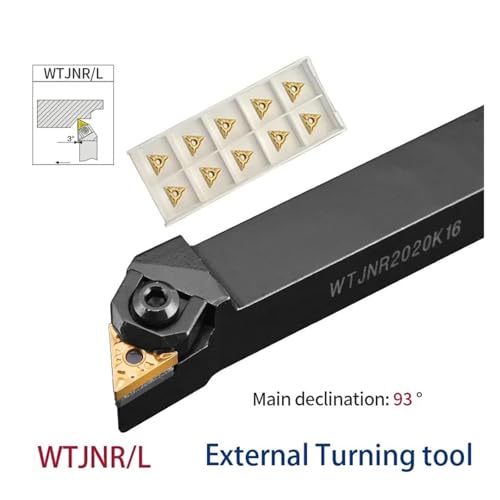 EDEDE Drehmeißel Set, WTJNR/L WTJNR1616 WTJNR2020 WTJNR2525 WTJNL3232 Externe Drehen Werkzeug Halter TNMG16 Hartmetall Einsätze Drehmaschine Schneiden Werkzeuge(WTJNL2525M16) von EDEDE
